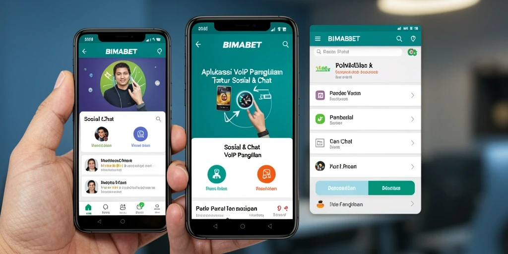 Antarmuka aplikasi <strong>BIMABET</strong> yang intuitif untuk VoIP Panggilan.