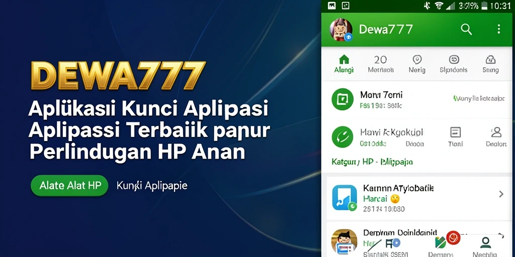 Tampilan antarmuka DEWA777 yang intuitif untuk kunci aplikasi.