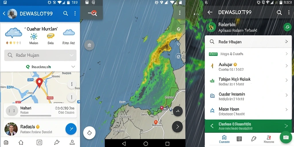 Tampilan antarmuka aplikasi Radar Hujan DEWASLOT99 yang informatif.