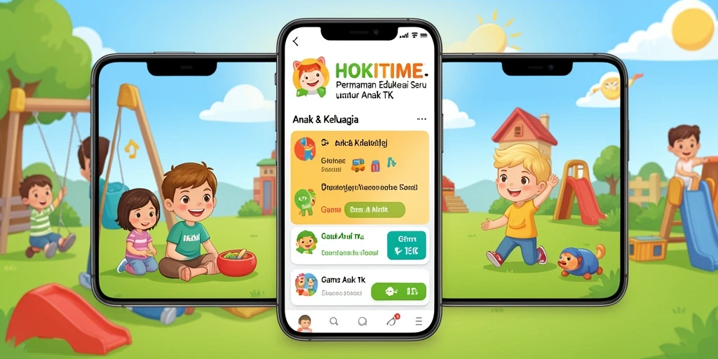 Tampilan antarmuka HOKITIME yang ceria dan menarik bagi anak-anak.
