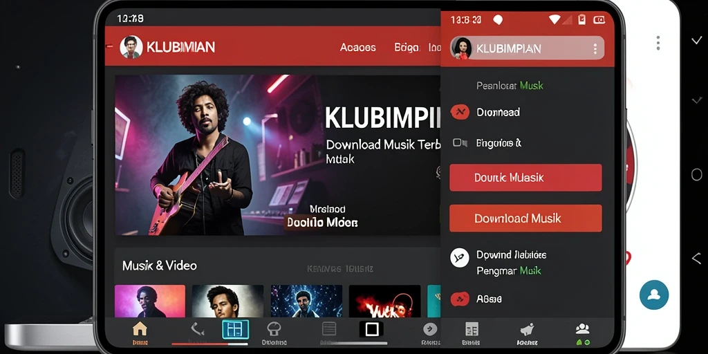 Antarmuka KLUBIMPIAN yang sederhana untuk Download Musik.