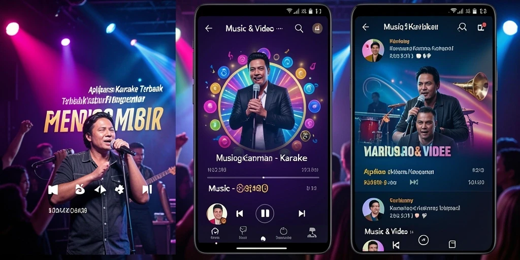 Antarmuka N32 yang menarik untuk pengalaman karaoke yang seru.