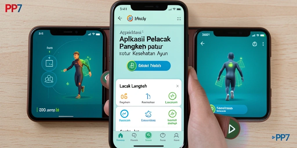 Tampilan utama aplikasi PP7 dengan fitur Lacak Langkah.