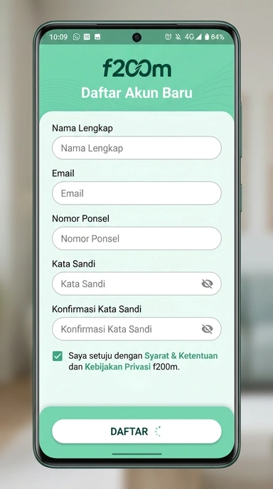 Panduan Registrasi Untuk Akun f200m di Android